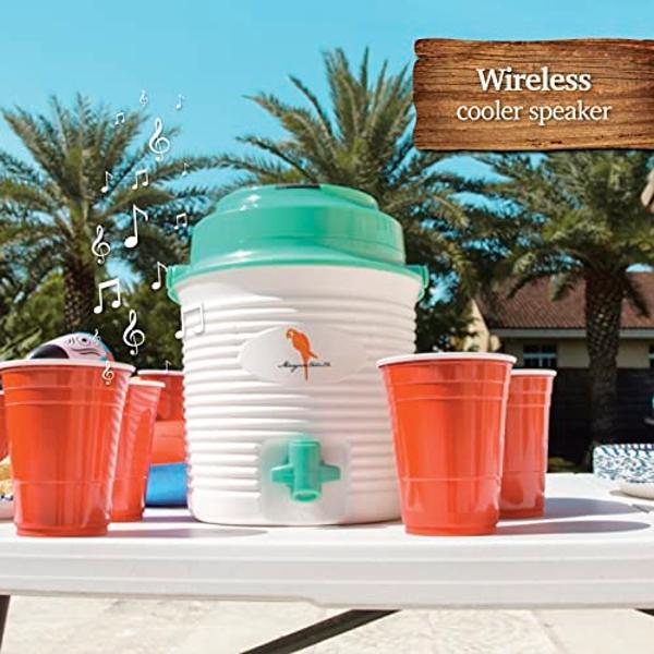 Margaritaville “A Sip of Summer” Bluetooth Wireless Speaker & Cooler Bluetooth Speakers, Fun Drink & Beer Cooler, Water Resistant Outdoor Speaker, Unique Margaritaville Design