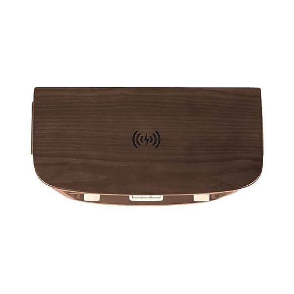 Fuse Vint Vintage Wood Retro Radio | Wireless Charging Pad | AM/FM Radio Speaker with Bluetooth & AUX Input | Mid Century Modern Style | Real Handcrafted Ashtree Wood Exterior