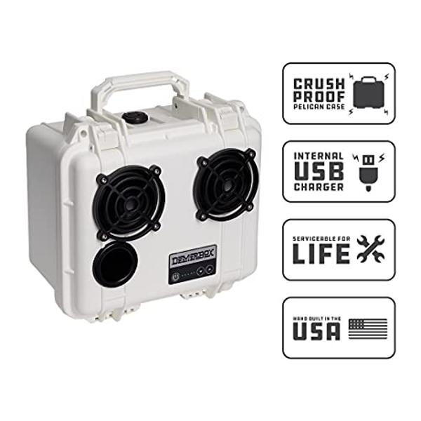 DemerBox: Waterproof, Portable, and Rugged Outdoor Bluetooth Speakers. Loud Sound, Deep Bass, 40+ hr Battery Life, Dry Box + USB Charging, Multi-Pairing Party Mode. Built to Last (