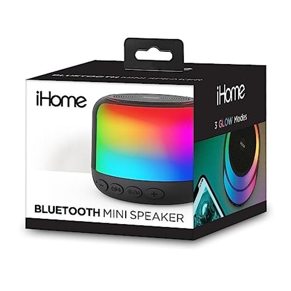 iHome Bluetooth Speaker with Color Changing Lights, Rechargeable and Portable Speaker with 18 Hour Battery Life (iBT64BZ)