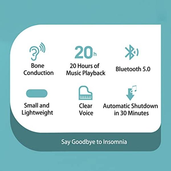 Pillow Speaker Bone Conduction Stereo Bluetooth Wireless Music Sleep Headphones Portable White Noise Machine for Side Sleepers Sleep Speaker Compatible with iOS/Android/Windows (Bl