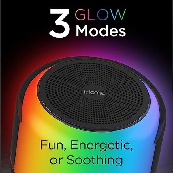 iHome Bluetooth Speaker with Color Changing Lights, Rechargeable and Portable Speaker with 18 Hour Battery Life (iBT64BZ)