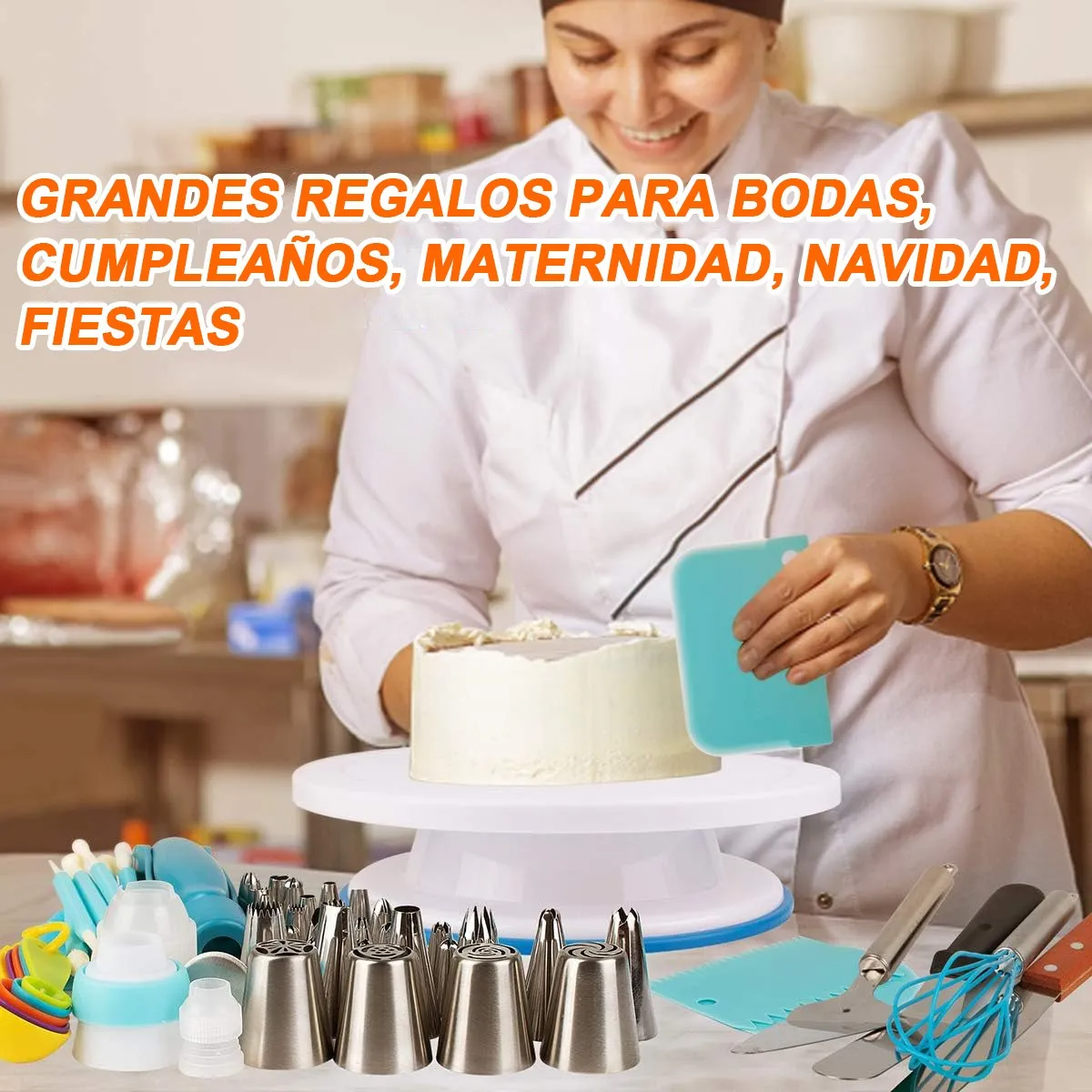 Set Utensilios Repostería Pastelería Base Giratoria Pastel