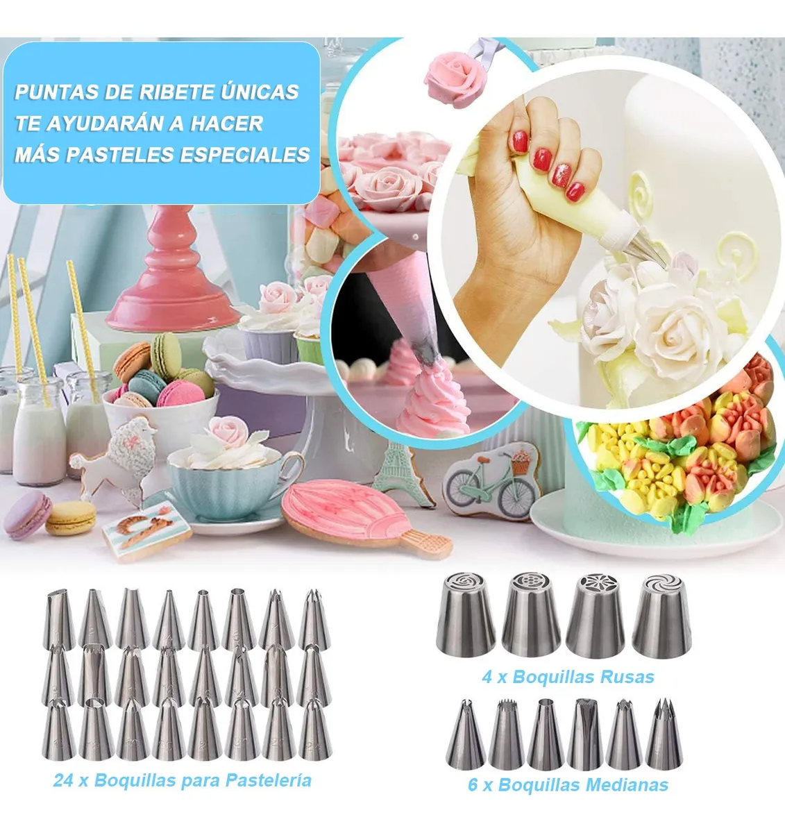Set Utensilios Repostería Pastelería Base Giratoria Pastel