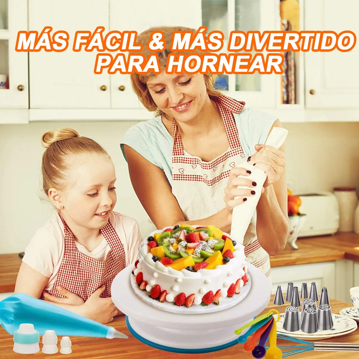 Set Utensilios Repostería Pastelería Base Giratoria Pastel