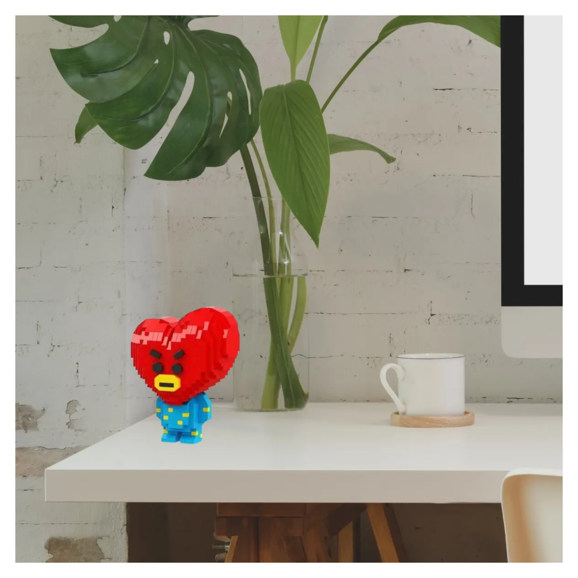 Tata Bts Bt21 Kpop Mini Bloques Armables Figura 3d Corazón