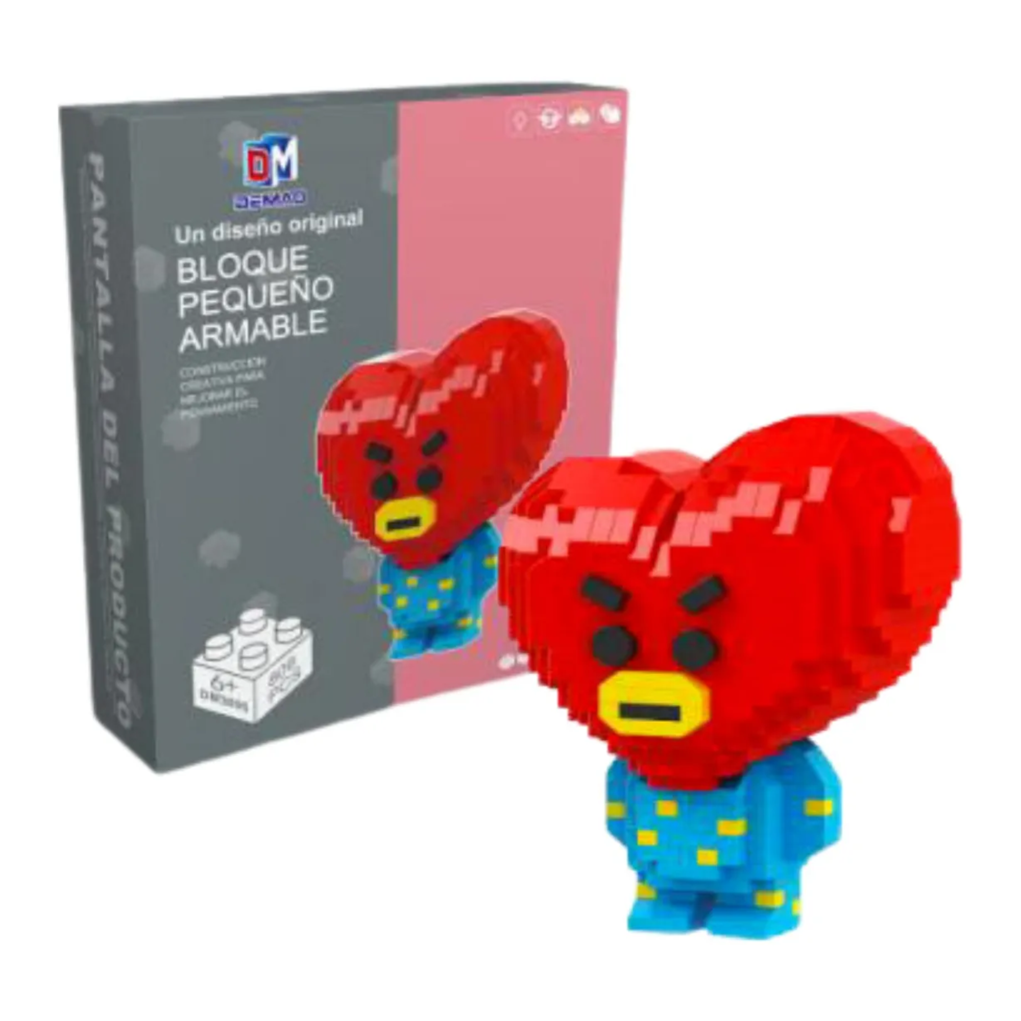 Tata Bts Bt21 Kpop Mini Bloques Armables Figura 3d Corazón