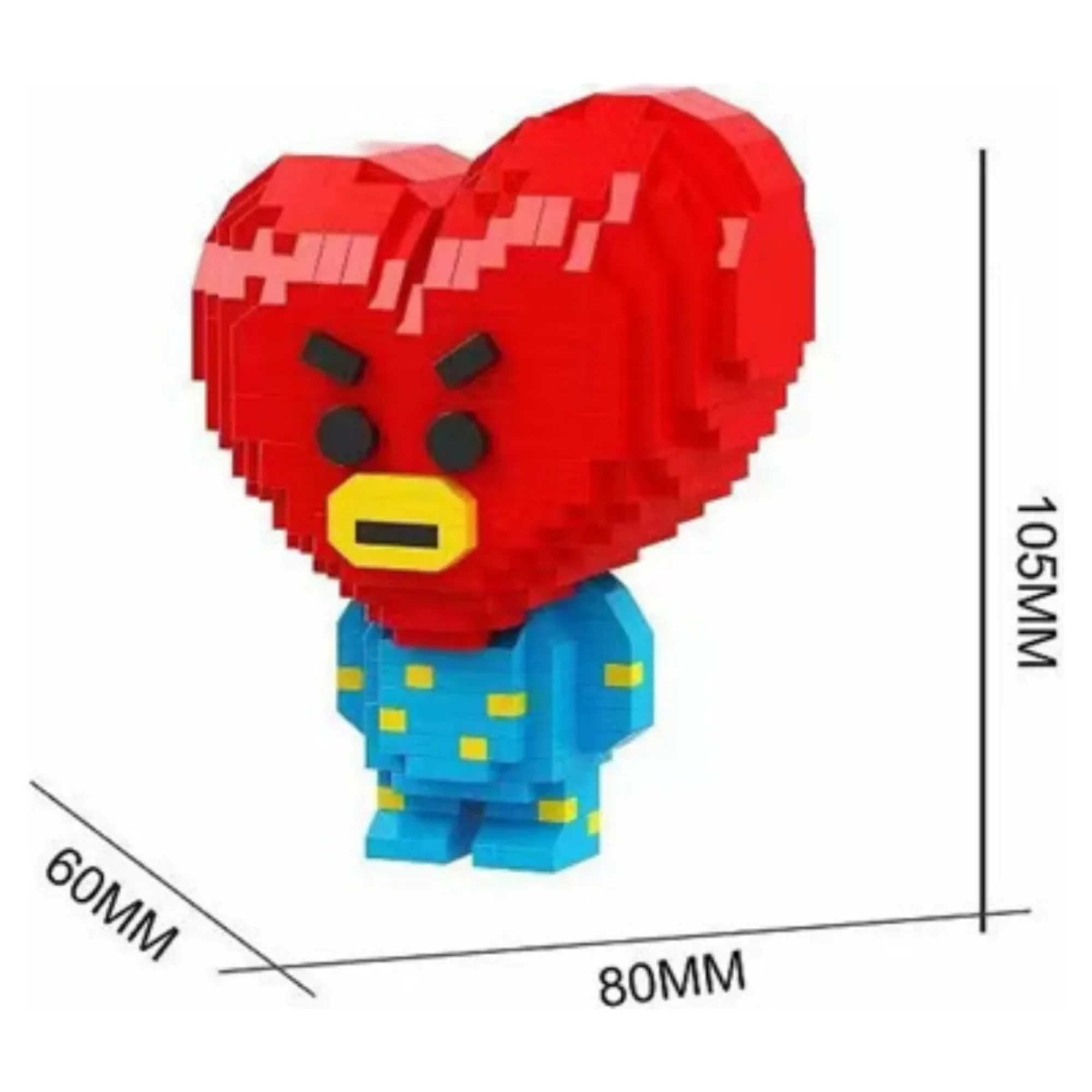 Tata Bts Bt21 Kpop Mini Bloques Armables Figura 3d Corazón