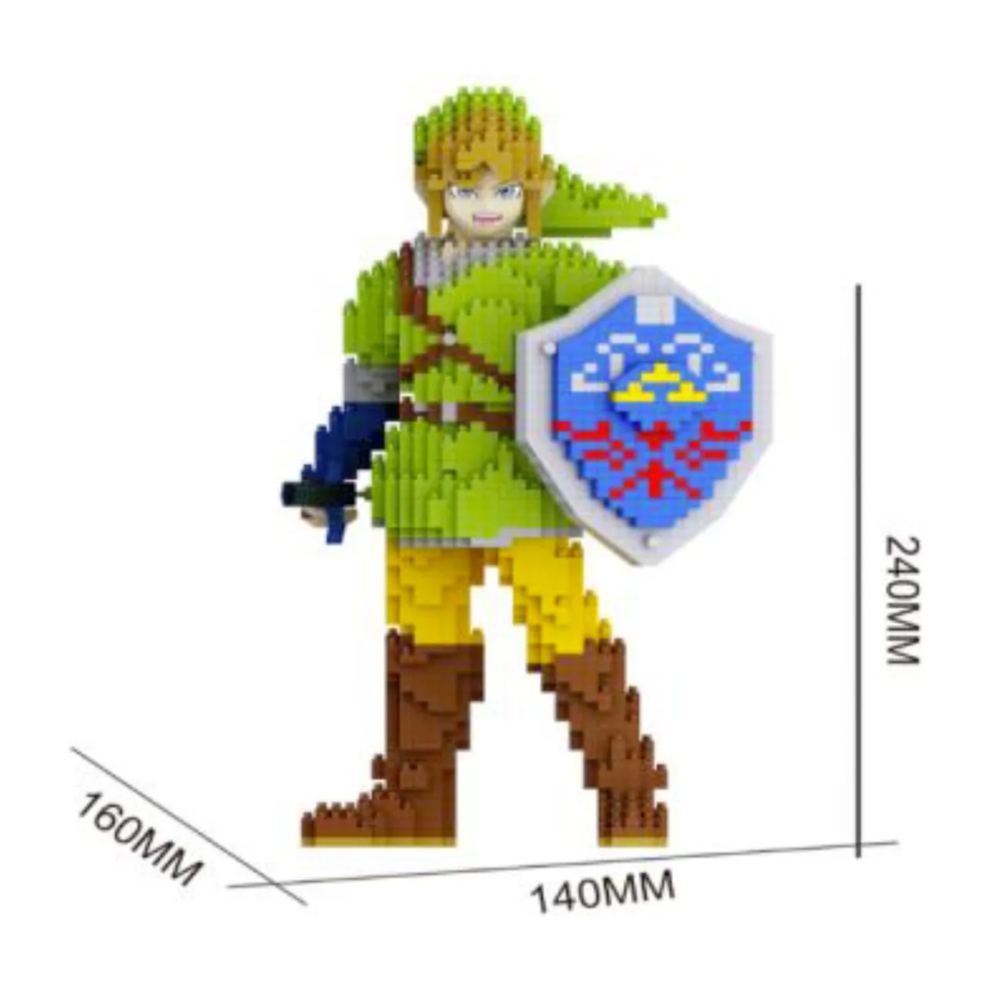 Link The Legend Of Zelda Figura 3d Mini Bloques Armables