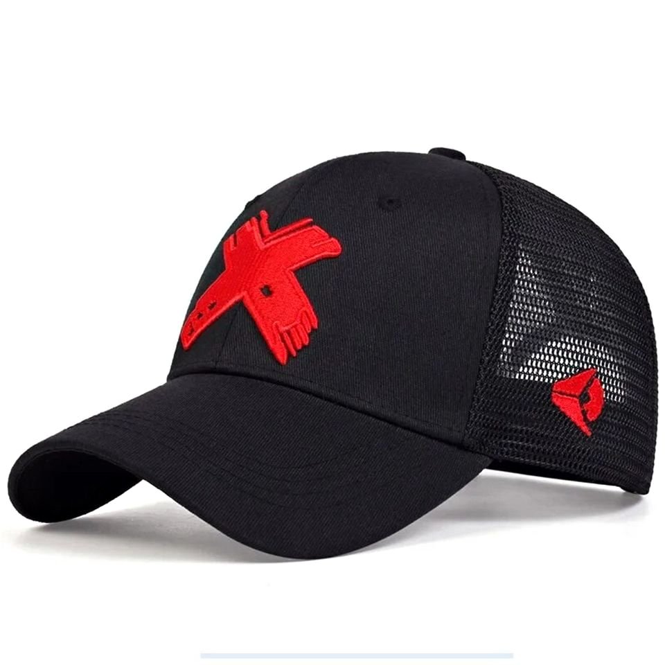 Gorra X roja red béisbol bordado sombreros deporte casuales ajustables sombrero protección solar