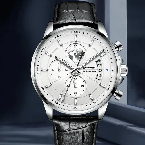 Reloj Hombre Elegante Cuero Original Y Elegante+caja