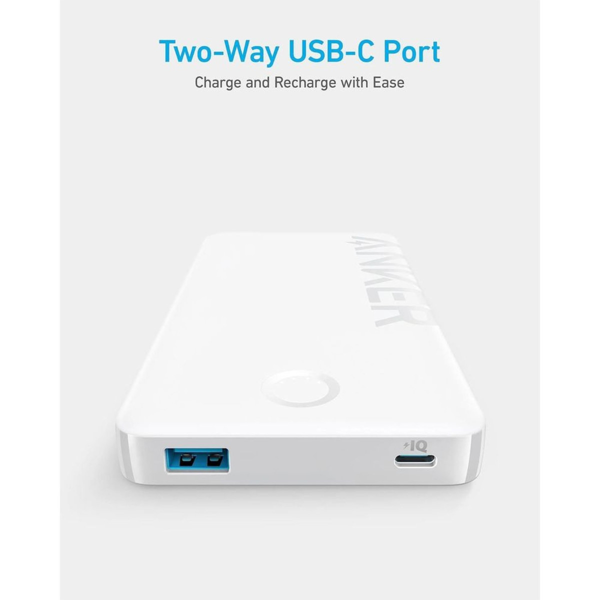 Power Bank Anker 10,000mAh Carga Rápida Bidireccional Blanco