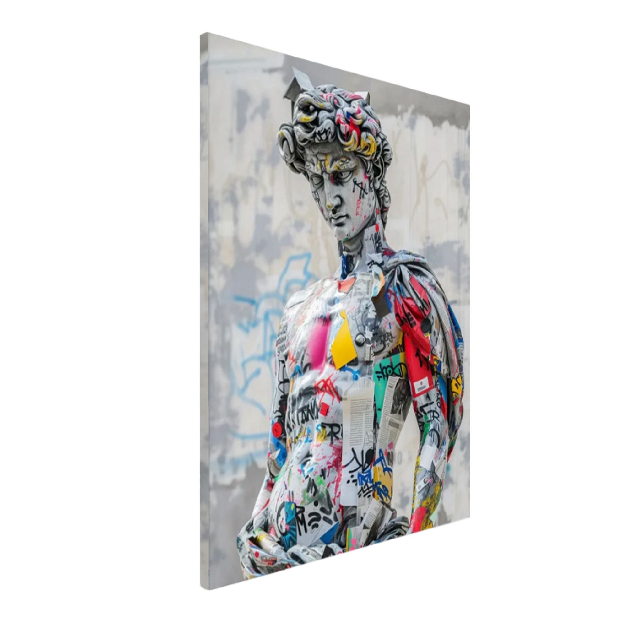 Ilios Innova | Cuadro Decorativo Fotografía David grafiti, Impreso en Tela 80x120cm, Impresión digital de alta calidad