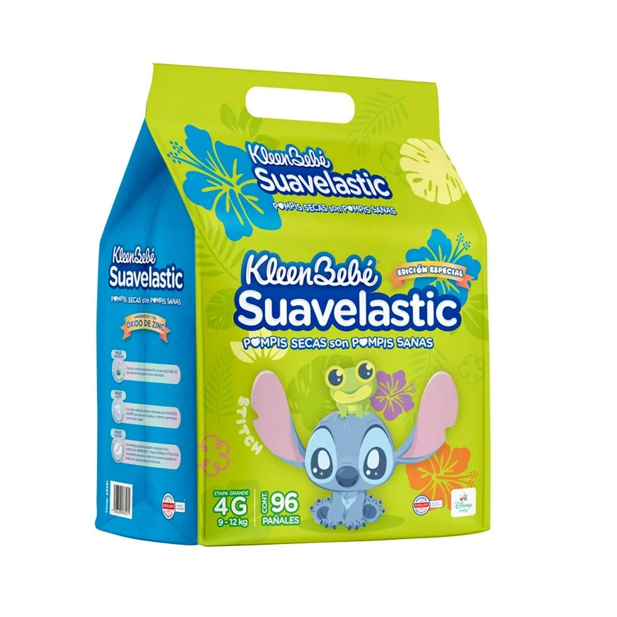 Pañal Kleen Bebé Suavelastic Etapa 4 Grande 96pz Stitch