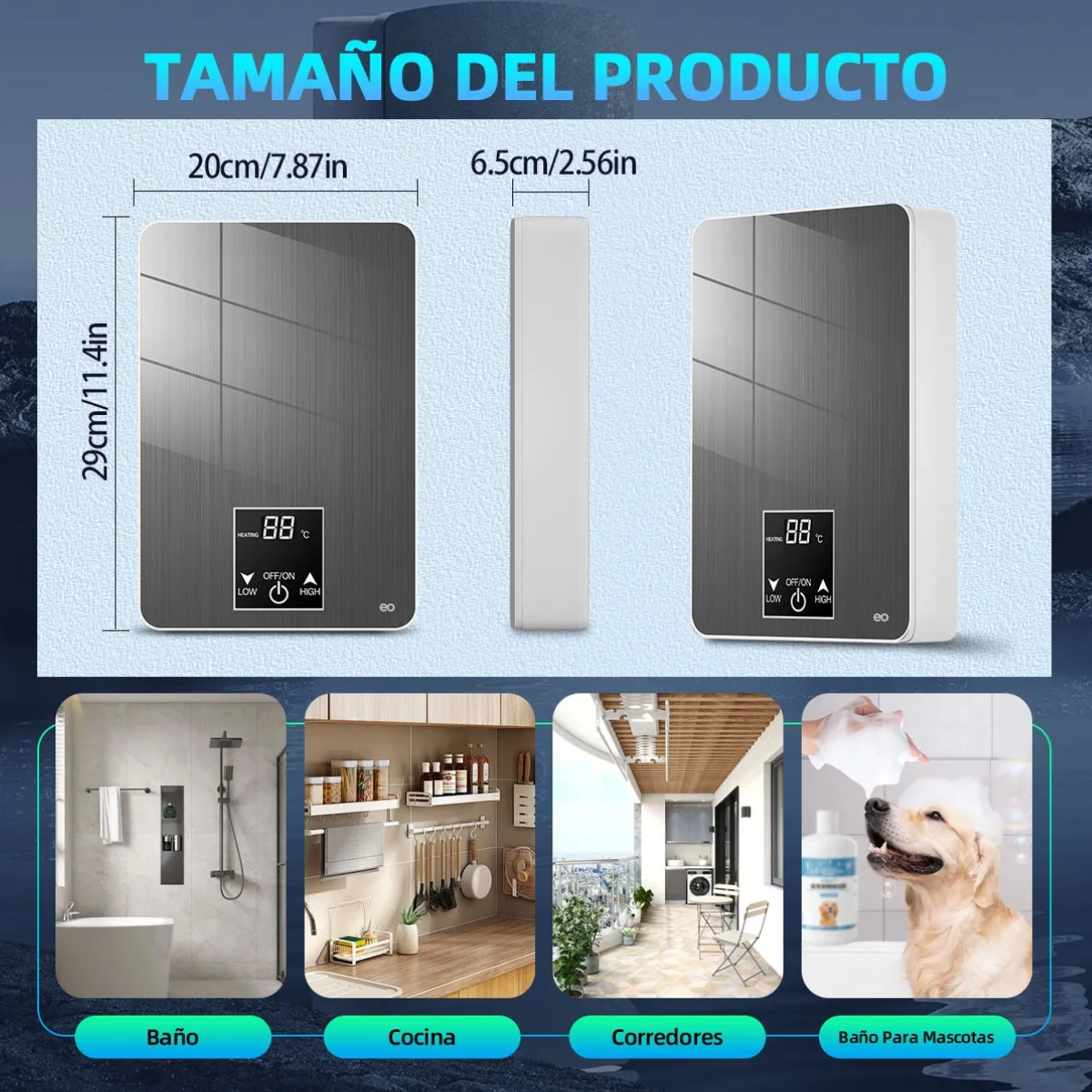 Calentador De Agua De Paso Electricos Boiler Instantaneo 5kw Blanco