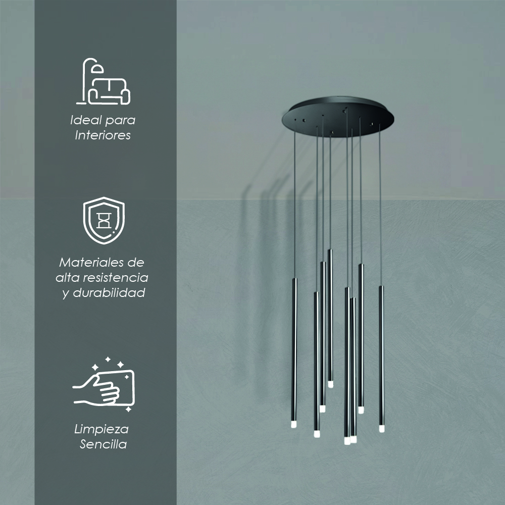 Ilios Innova | Lámpara Colgante LED | Estilo Contemporáneo | Altura Ajustable | Luz Cálida