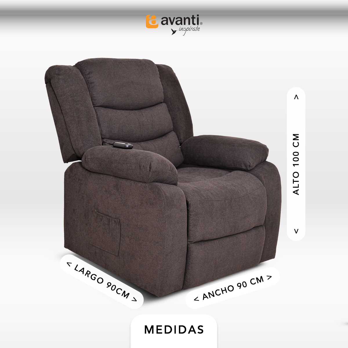 Sillón Reclinable Eléctrico Individual - Reposet Reclinable Confortable con Elevador para Facilitar El Descenso del Adulto del Sofá - para Sala De TV - Turin - Godiva