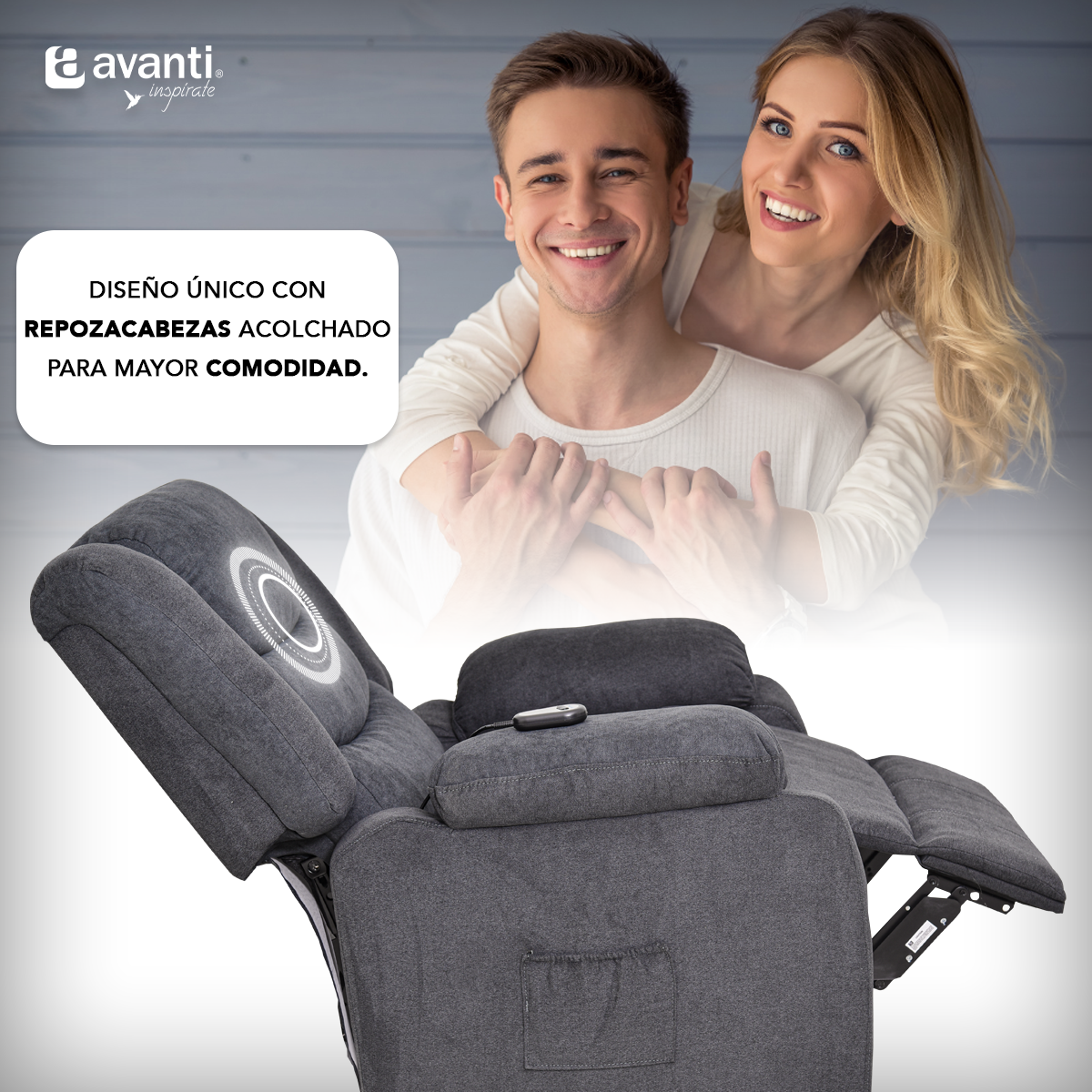 Sillón Reclinable Eléctrico Individual - Reposet Reclinable Confortable con Elevador para Facilitar El Descenso del Adulto del Sofá - para Sala De TV - Turin - Gris Obscuro