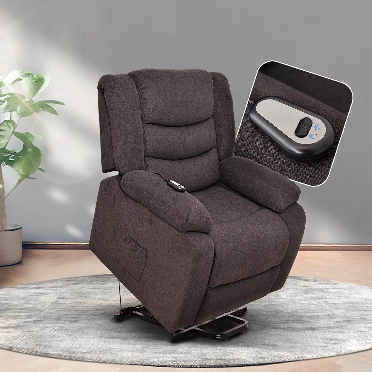 Sillón Reclinable Eléctrico Individual - Reposet Reclinable Confortable con Elevador para Facilitar El Descenso del Adulto del Sofá - para Sala De TV - Turin - Godiva
