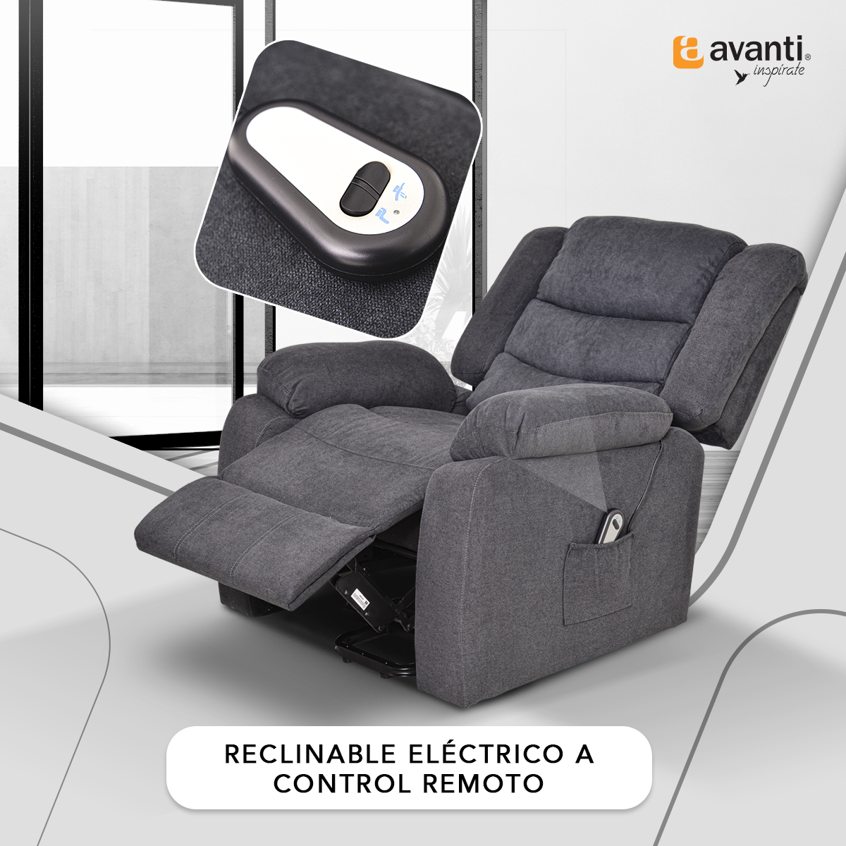 Sillón Reclinable Eléctrico Individual - Reposet Reclinable Confortable con Elevador para Facilitar El Descenso del Adulto del Sofá - para Sala De TV - Turin - Gris Obscuro