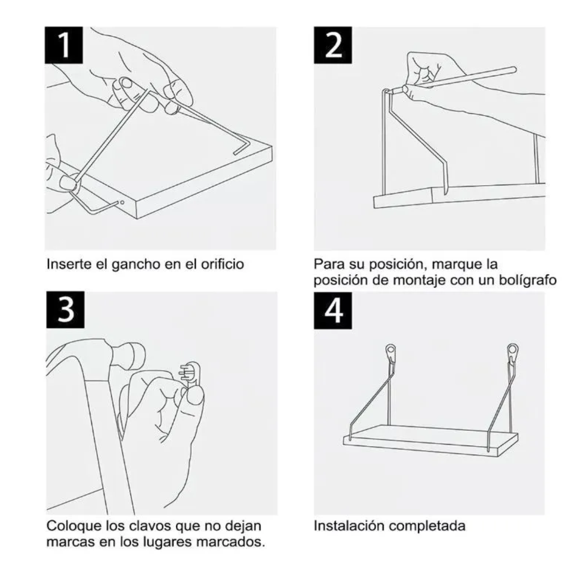 Estante Flotante Pórtatil Cubos Y Repisas Negro
