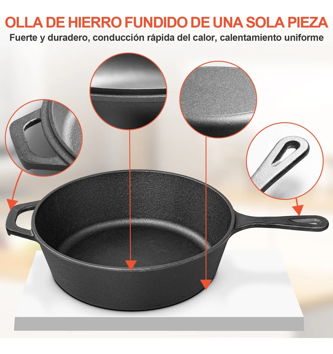 Horno Holandés Hierro Fundido 2 En 1 Olla Y Sartén 26cm 4.7l