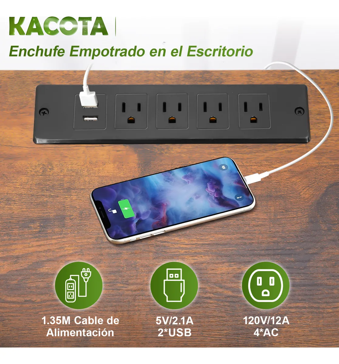 120 Cm Mueble Mesa Para Tv Con Enchufe Eléctrico Y Rgb Led