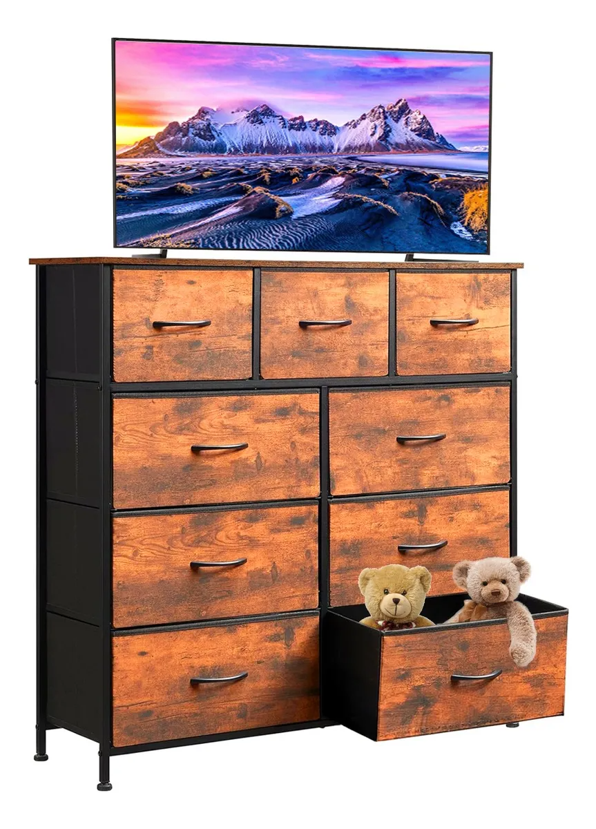 Mueble Organizador Television Madera Negra Modernos