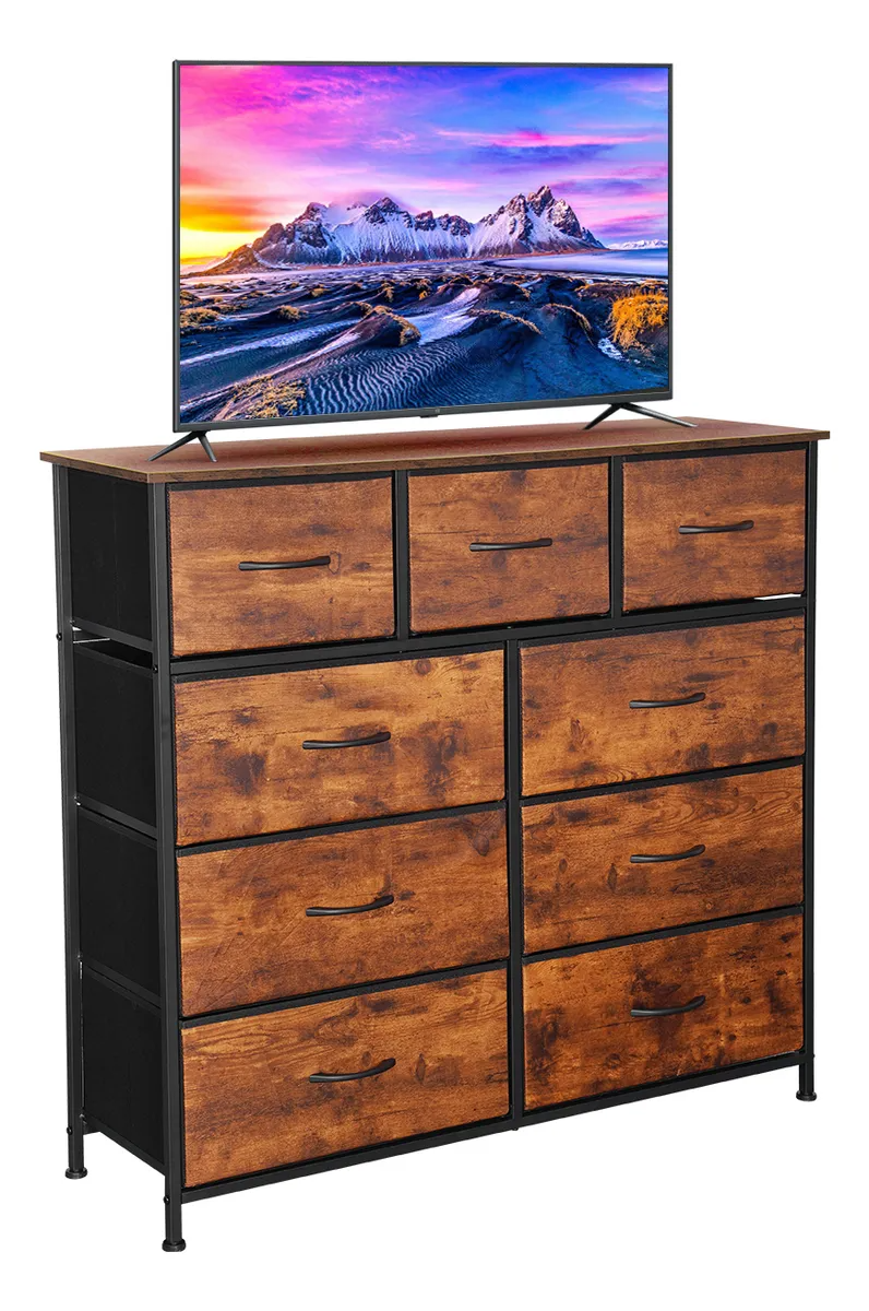 Mueble Organizador Television Madera Negra Modernos