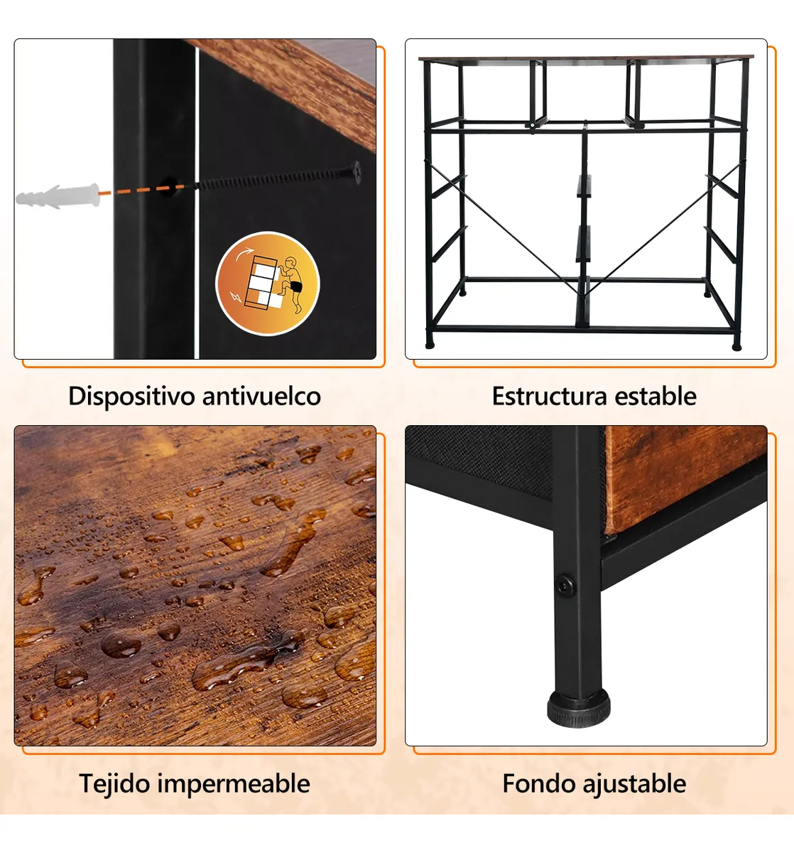 Mueble Organizador Television Madera Negra Modernos