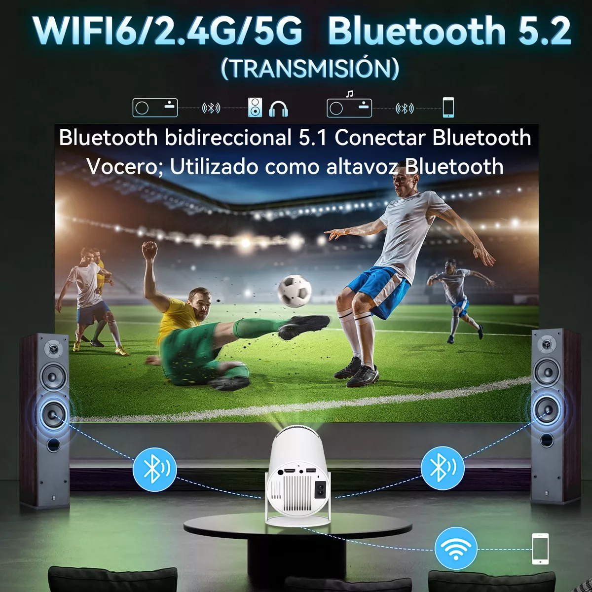 Mini Proyector Hy300 Pro 4k Android Wifi Led 1080p 10000 Lm