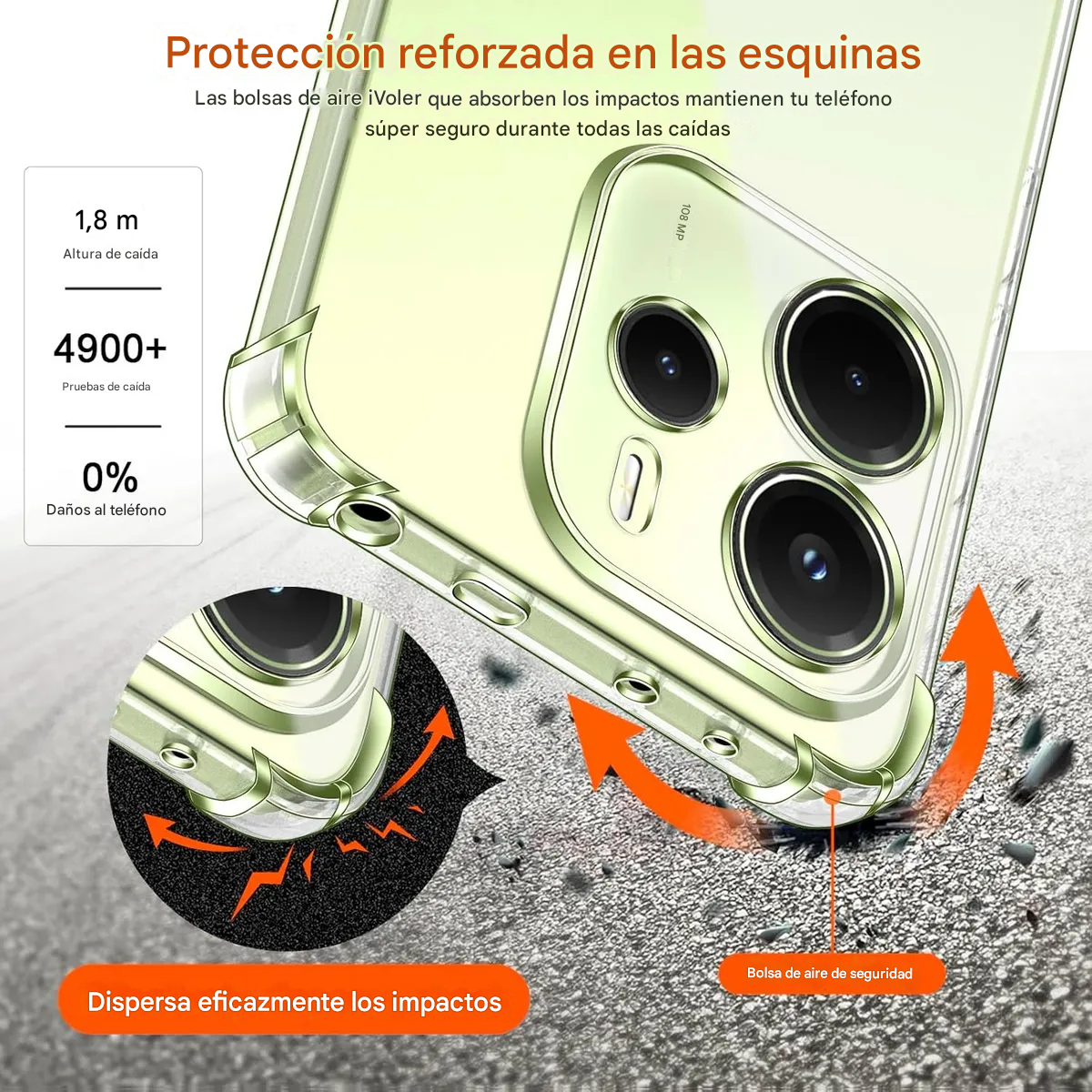 Funda cristal transparente prueba golpes Xiaomi Redmi Note 14 4G carcasa suave TPU protección cam