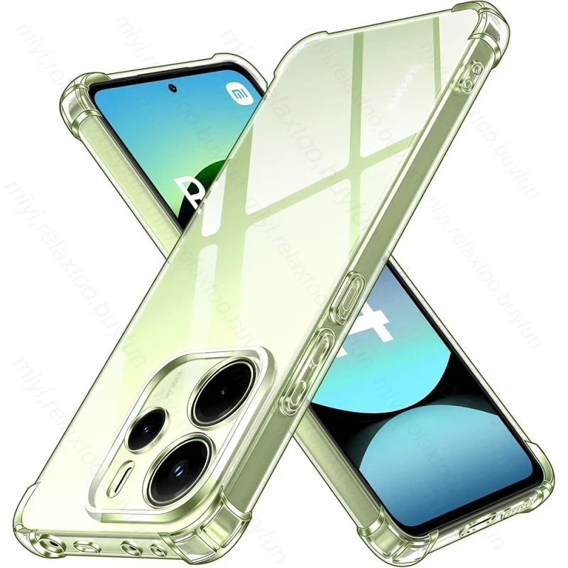 Funda cristal transparente prueba golpes Xiaomi Redmi Note 14 4G carcasa suave TPU protección cam