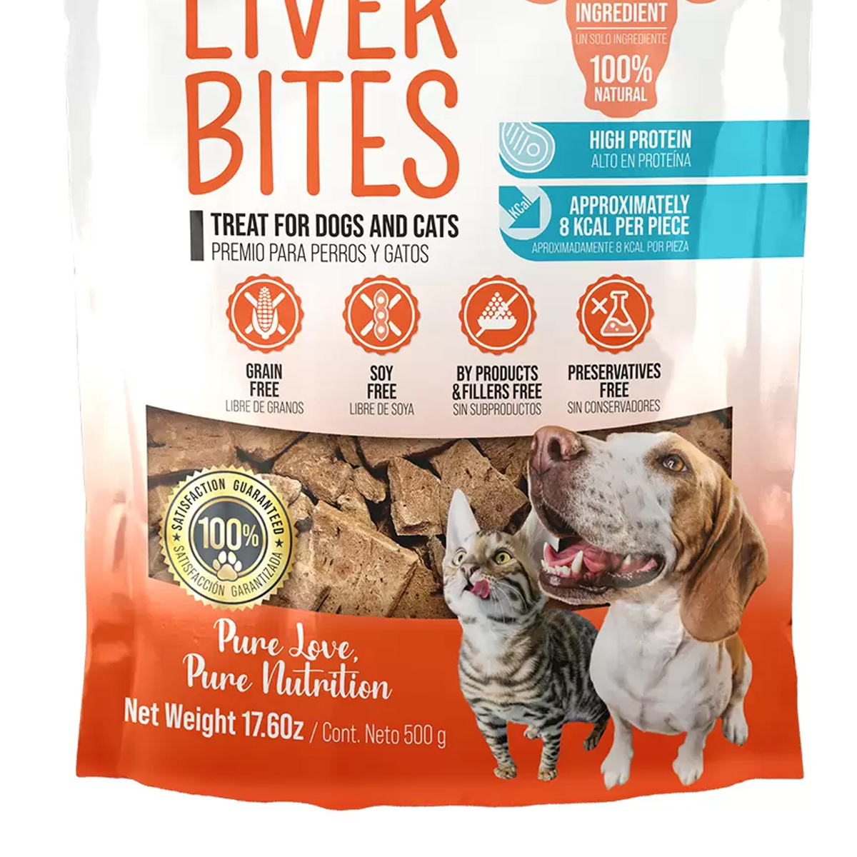 Premio Para Mascotas Pure Nutrition Liver Bites 500gr