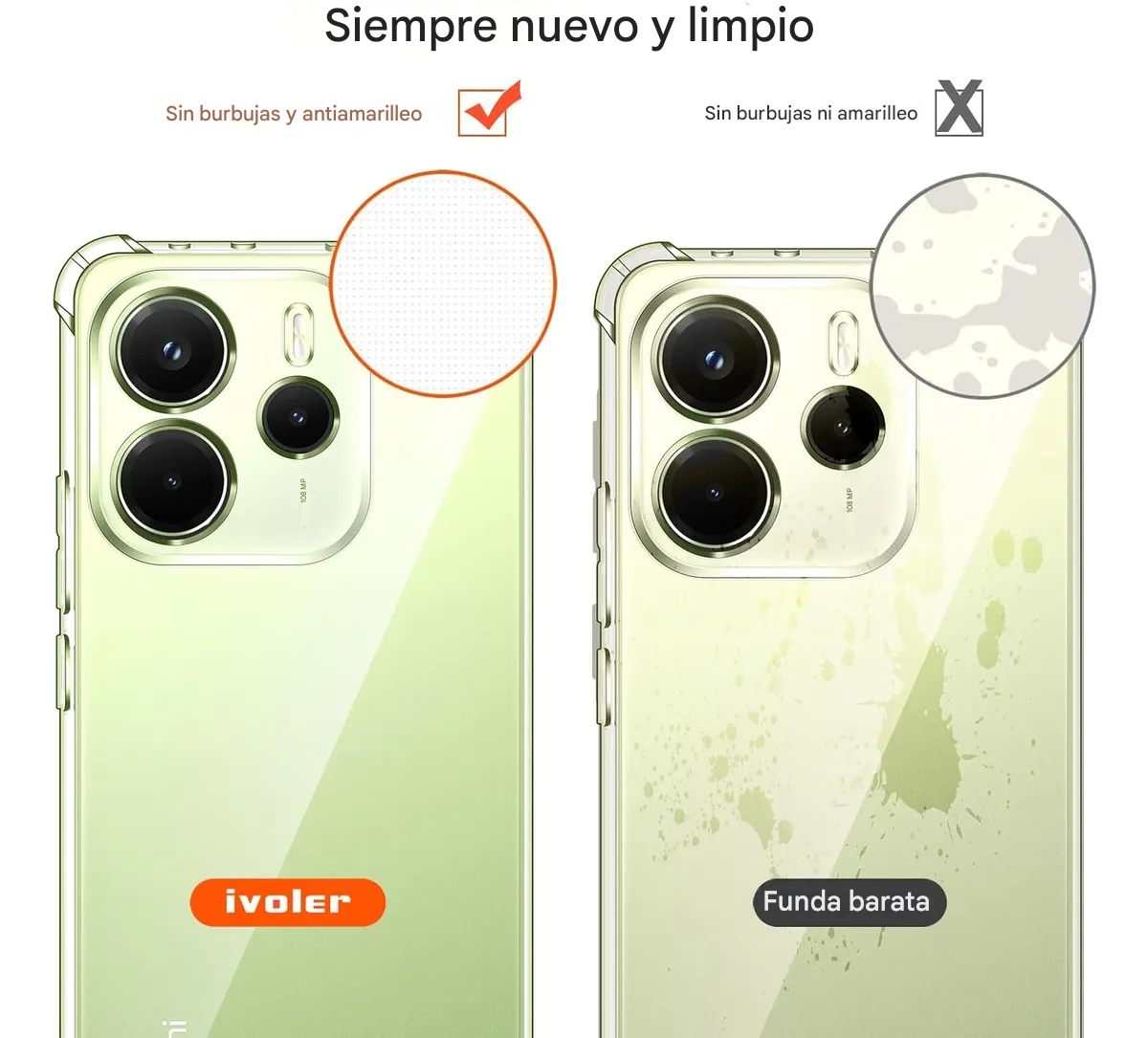 Funda cristal transparente prueba golpes Xiaomi Redmi Note 14 4G carcasa suave TPU protección cam