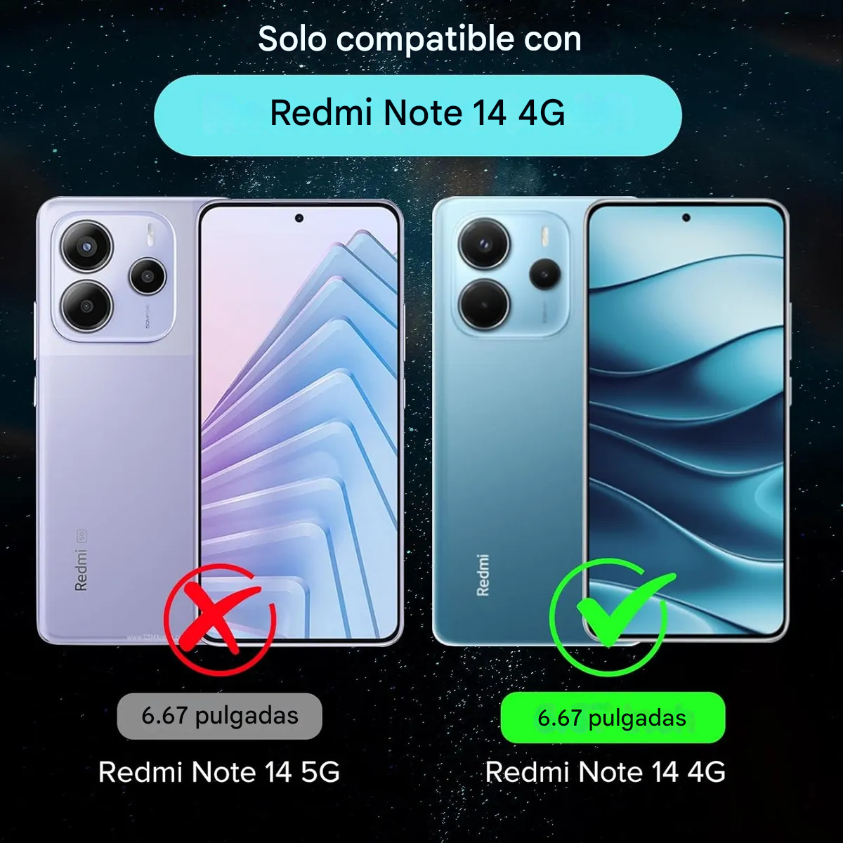 Funda cristal transparente prueba golpes Xiaomi Redmi Note 14 4G carcasa suave TPU protección cam