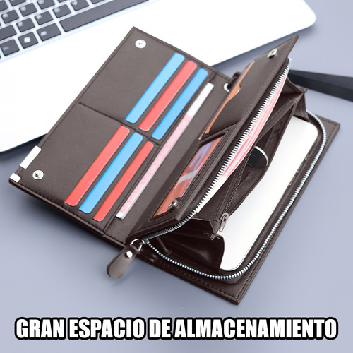 Cartera Billetera Larga Hombre Casual Negocio Gran Capacidad