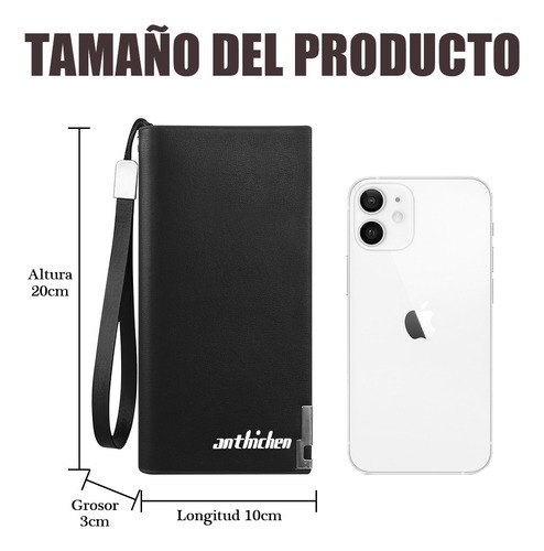 Cartera Billetera Larga Hombre Casual Negocio Gran Capacidad