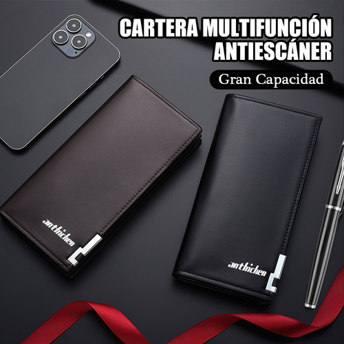 Cartera Billetera Larga Hombre Casual Negocio Gran Capacidad