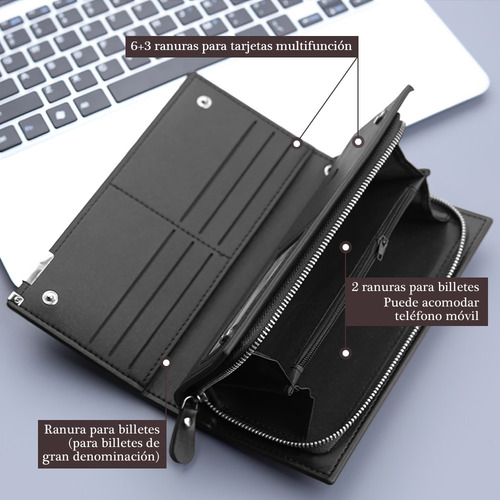 Cartera Billetera Larga Hombre Casual Negocio Gran Capacidad