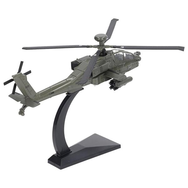 Helicóptero Apache, MXAAH-001, AH-64 Apache, 1:32, 28x22x8cm, Luz y sonido, Metal/Plástico, Base Plástico, Verde.
