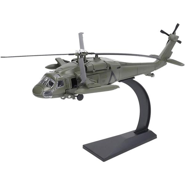 Helicóptero Black Hawk , MXUBH-001, UH-60 Black Hawk, 1:72, 25x16.5x7.5cm, Luz y sonido, Metal/Plástico, Base Plástico, Verde.