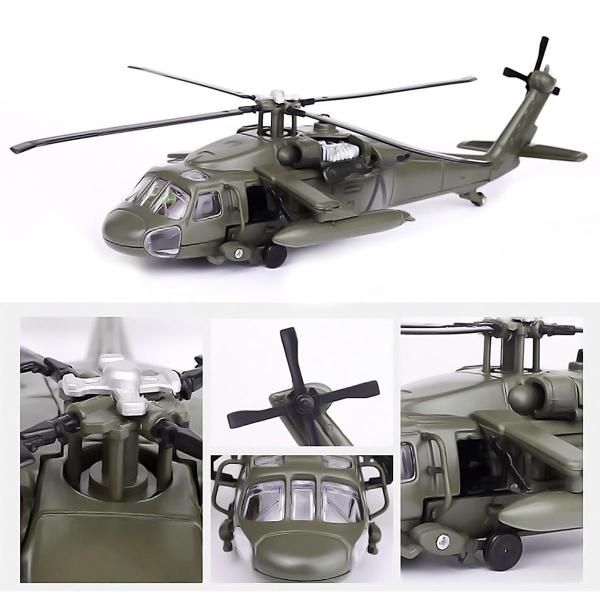 Helicóptero Black Hawk , MXUBH-001, UH-60 Black Hawk, 1:72, 25x16.5x7.5cm, Luz y sonido, Metal/Plástico, Base Plástico, Verde.