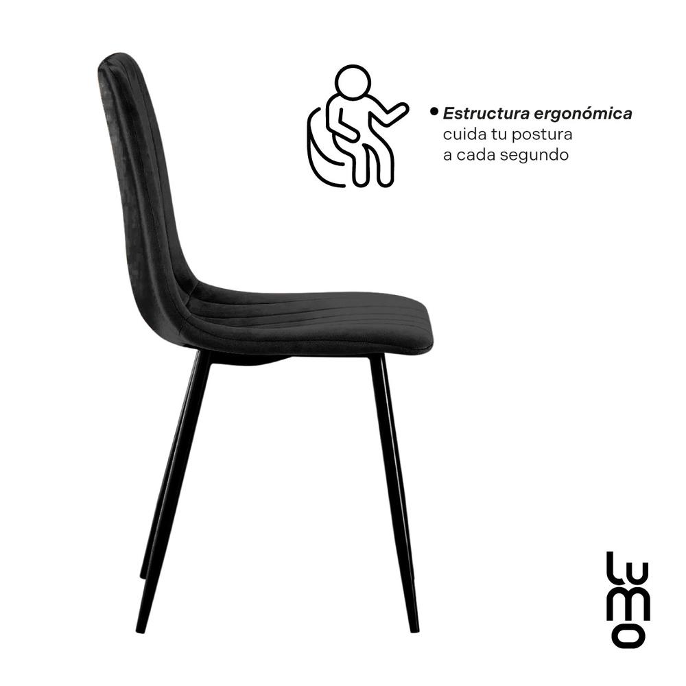 Set 2 Sillas Comedor Velvet Tapizada Terciopelo Sala Eames