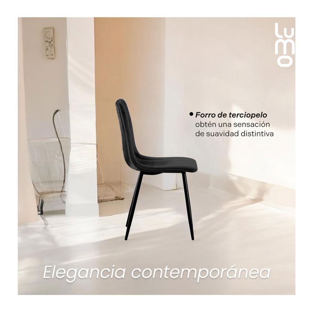 Set 2 Sillas Comedor Velvet Tapizada Terciopelo Sala Eames