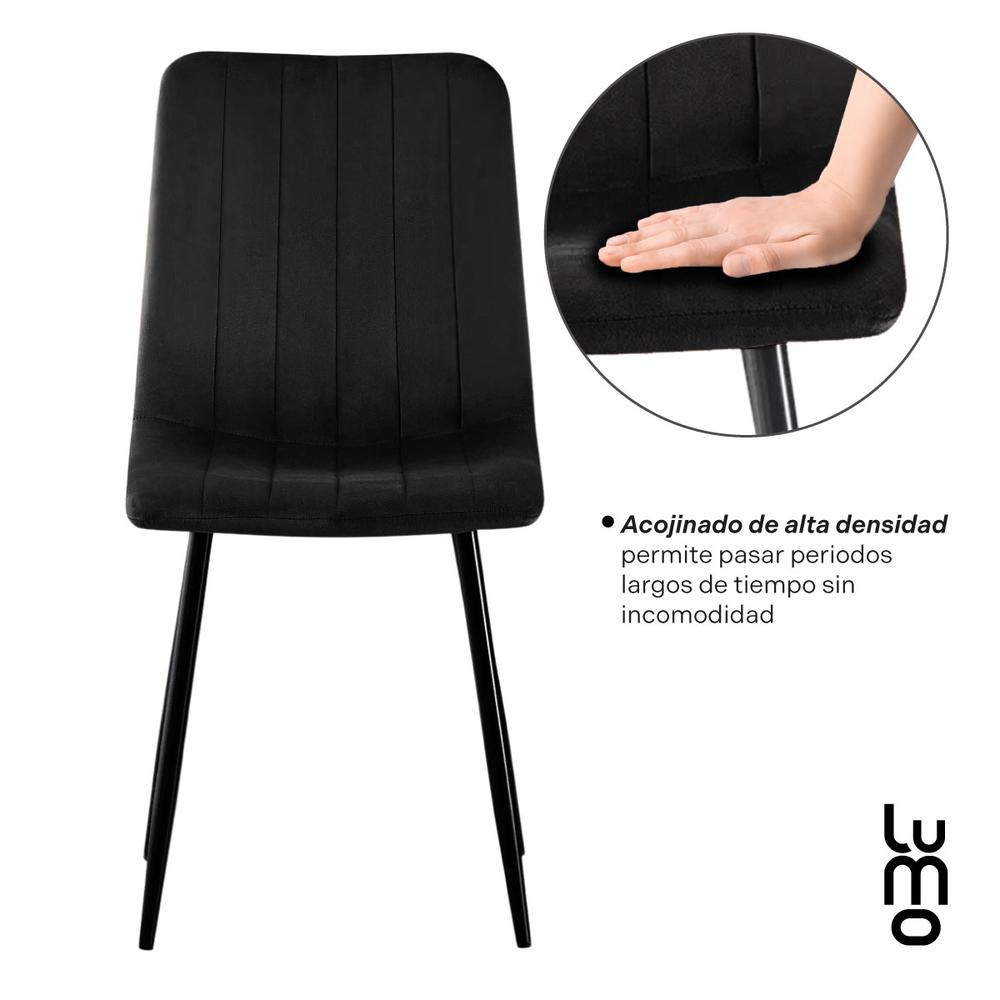 Set 2 Sillas Comedor Velvet Tapizada Terciopelo Sala Eames