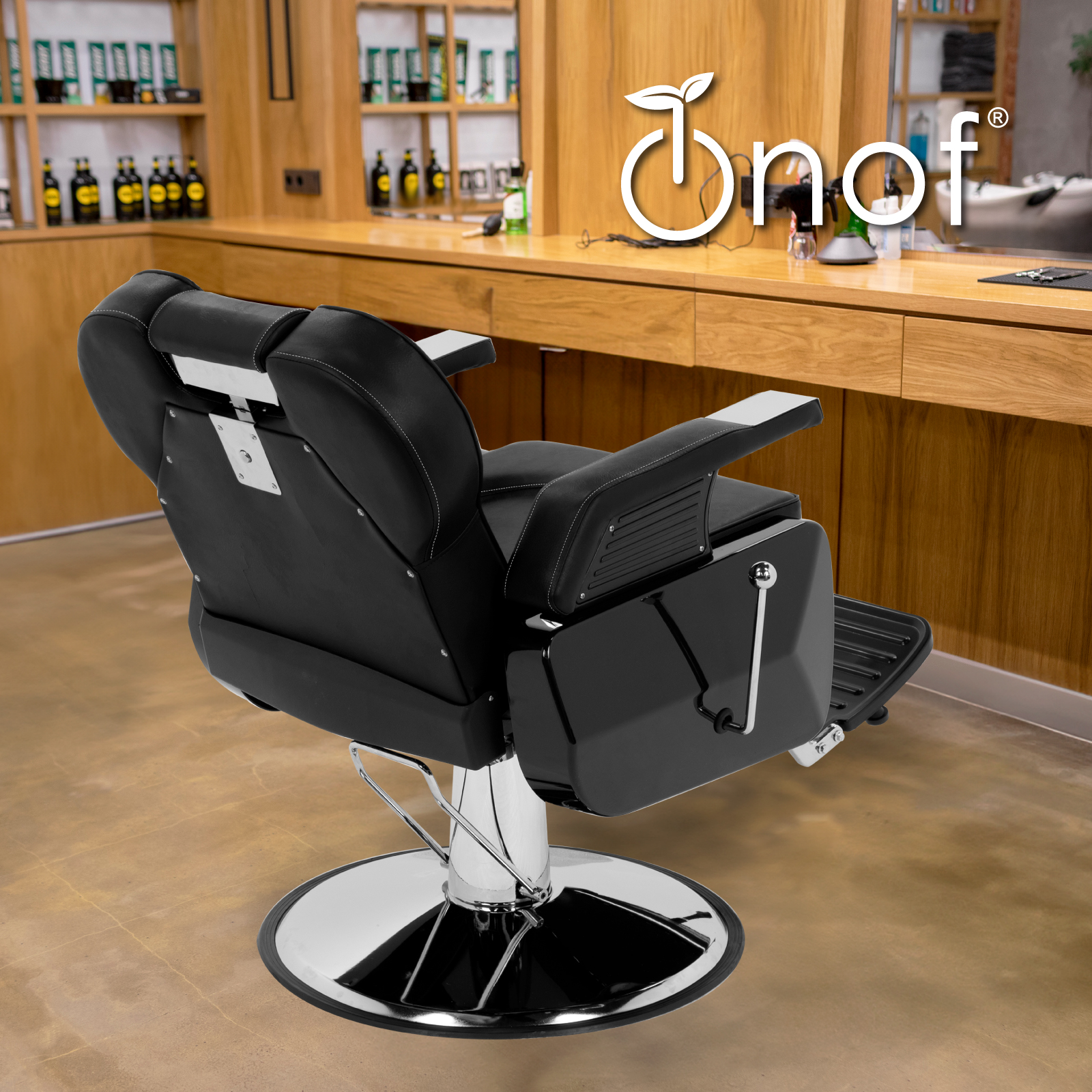 Sillon Barbero Estetica Peluqueria Hidraulico Reclinable Color Negro
