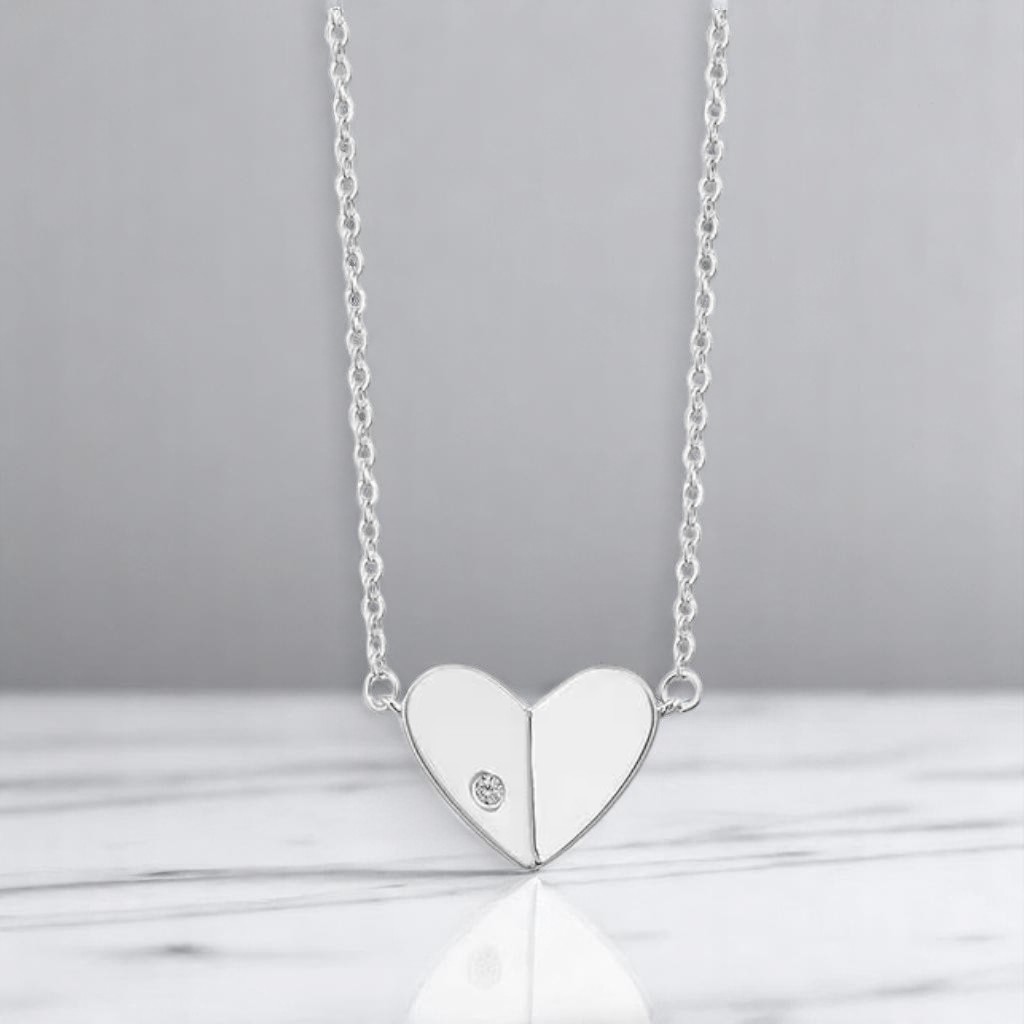 Gargantilla de Corazón Liso de 45cm en Plata .925  + Obsequio 