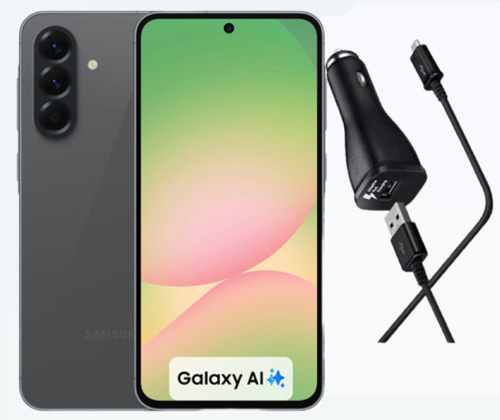 Samsung Galaxy A56 Awesome Black 256GB más Cargador para Auto 25W de regalo 
