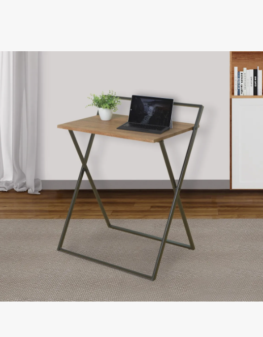 Escritorio Plegable Mdf Moderno Para Laptop Hogar Nogal Oficina 